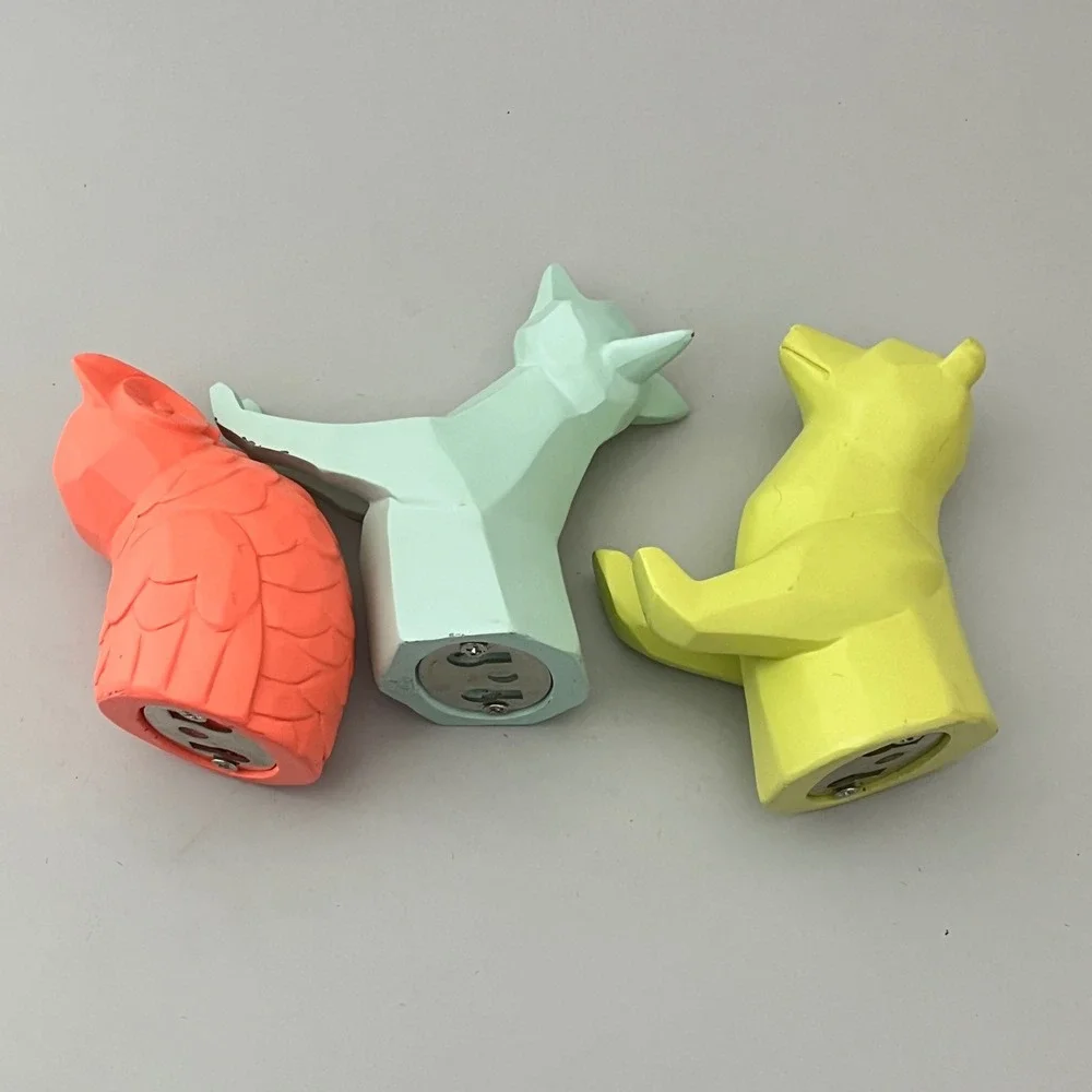 Unbranded Origami Animal Wall Hooks Set of 3 OS Multicolor Fox Bear Owl Decor